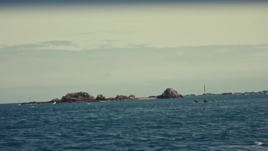 View of the ocean from a rocking boat