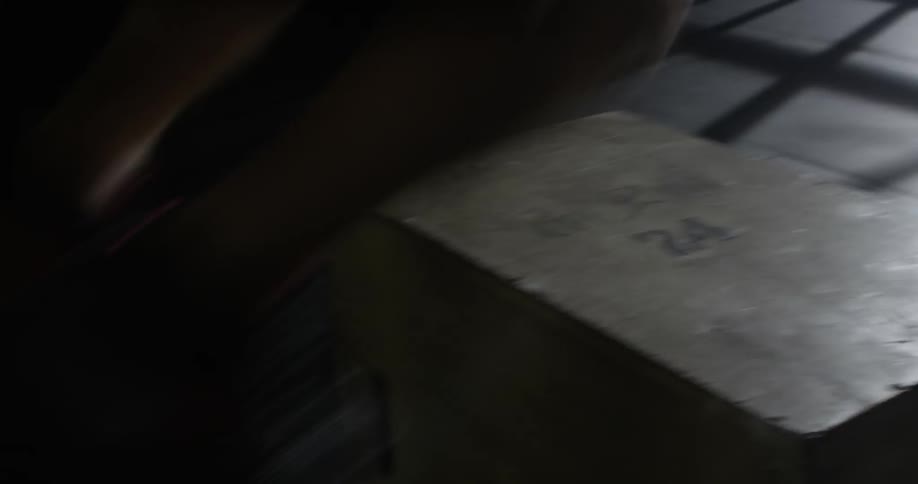 Man hops onto and back off of a box