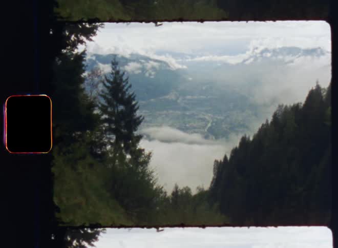 A forest leads down to the mountain range