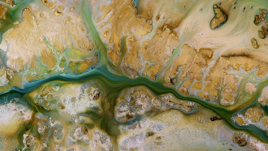 A rock with water path flow