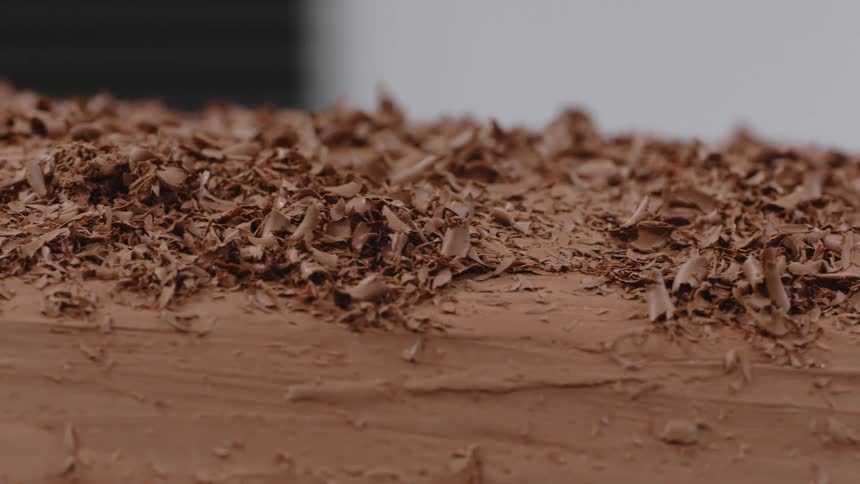 Shavings gathered on clay model