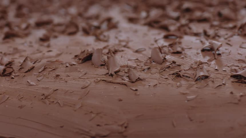 Clay model covered in shavings