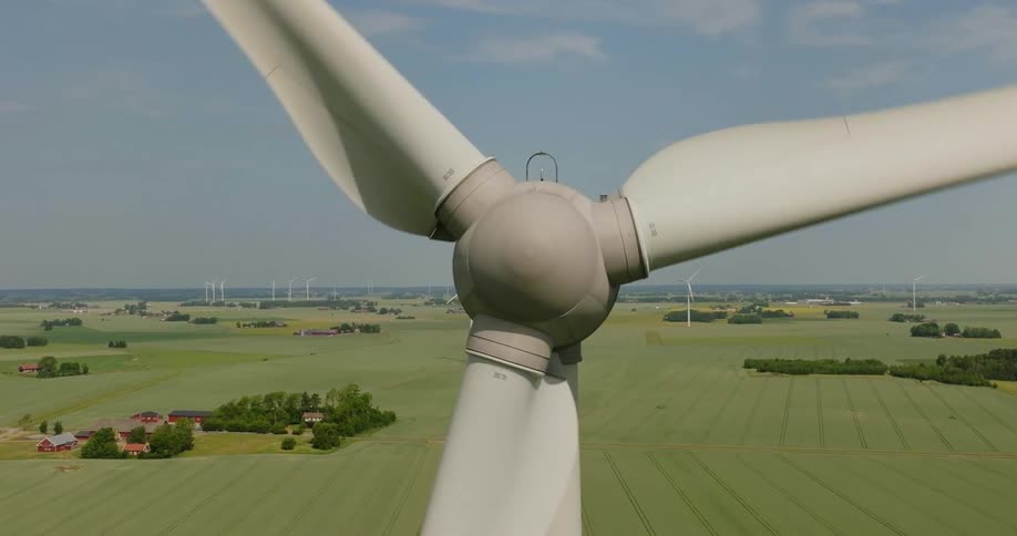 The windmill is slowly turning