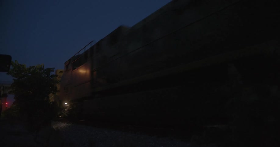 The cargo train passes by