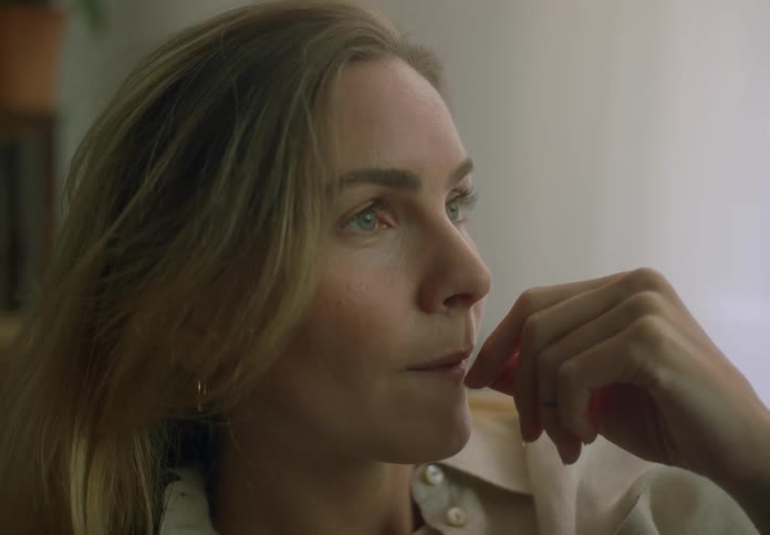 A woman is thinking about something