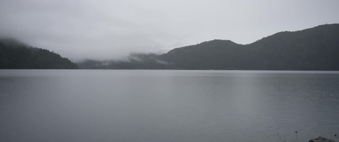 Cloud forming over a lake