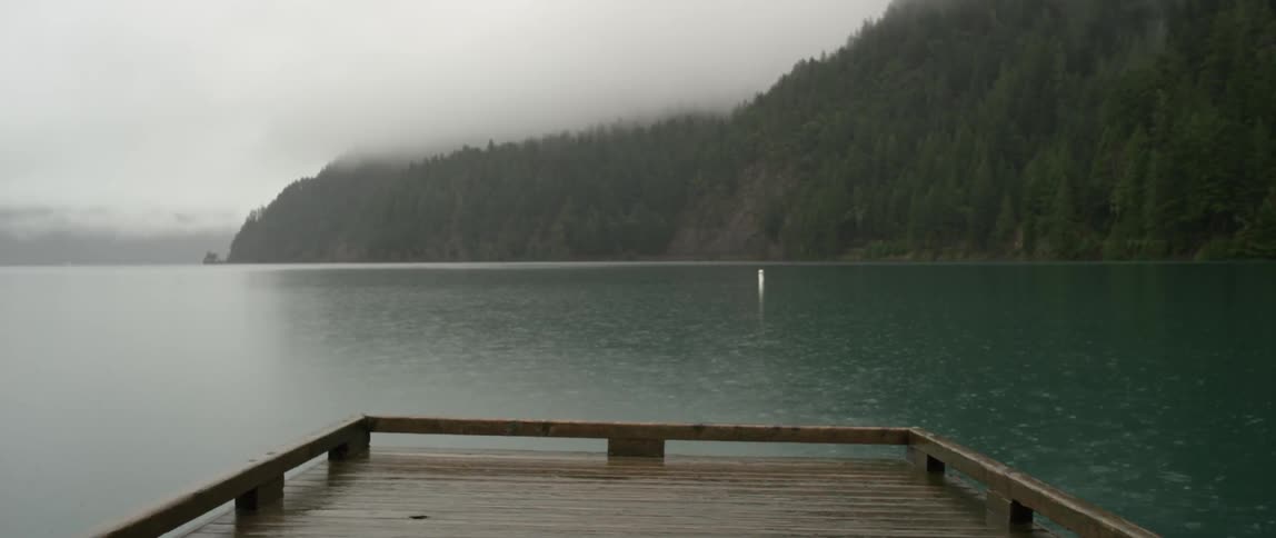 A dock extending into a lake