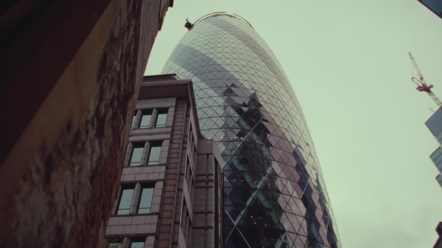 The gherkin in London with glass exterior