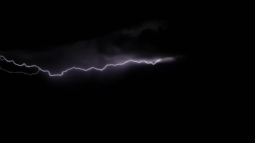 A heavy lightning storm cutting through the night sky