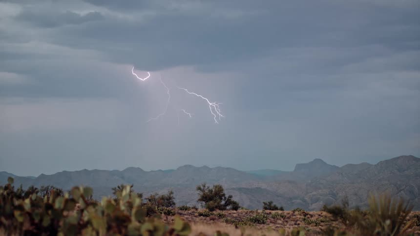 Strong thunder in the mountains