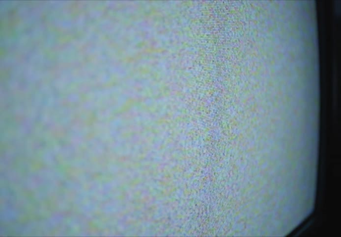The television flashes a display