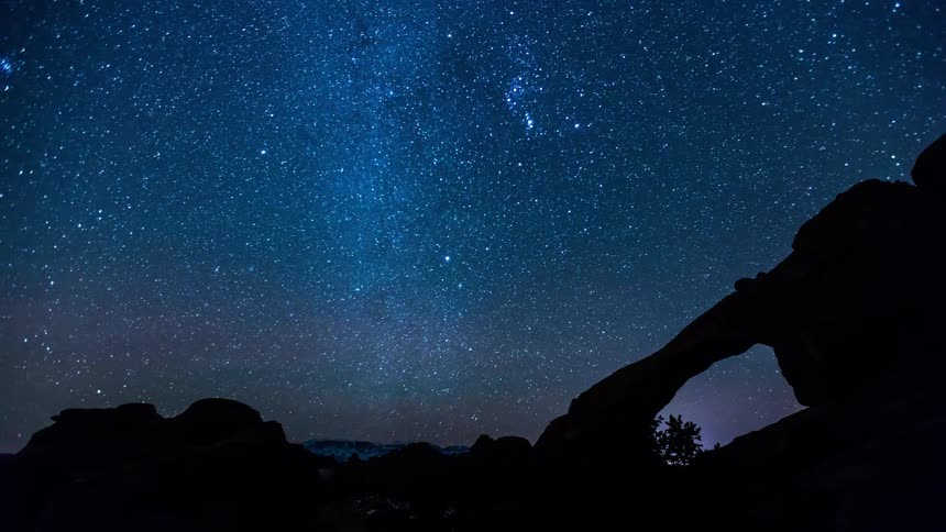 The stars are rotating in the night sky
