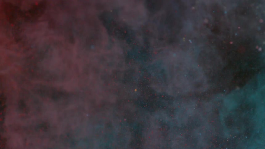 Blue and red dust shoot at each other and collide