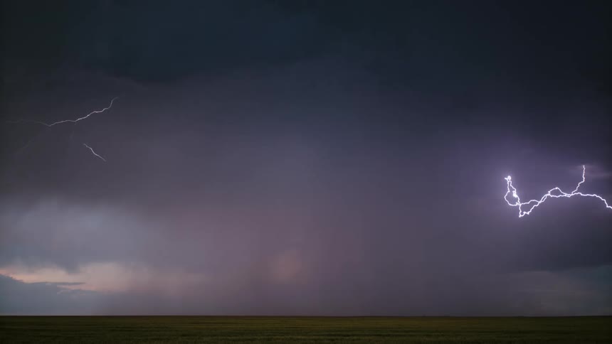 Storm with strong lightning