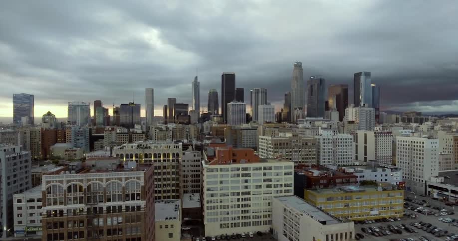 Clouds blanket Los Angeles skyline