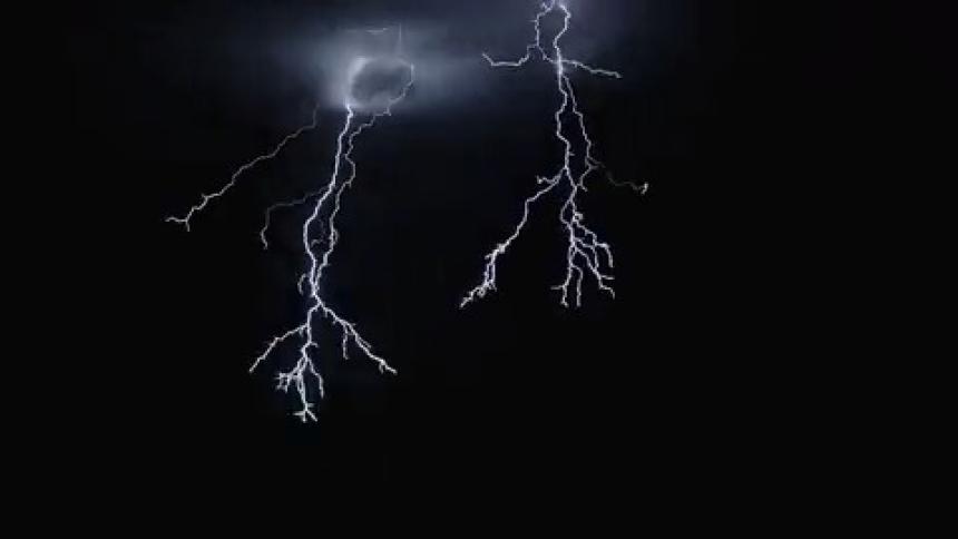 Storm at night with heavy thunder
