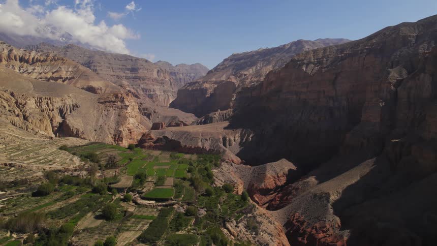 Area of mountains with vegetation during the day