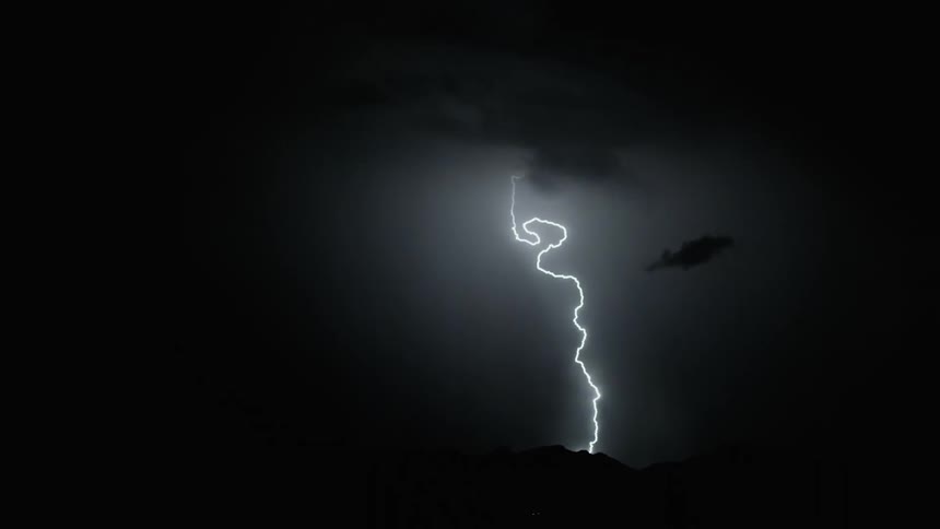 Storm with focus on thunder at night