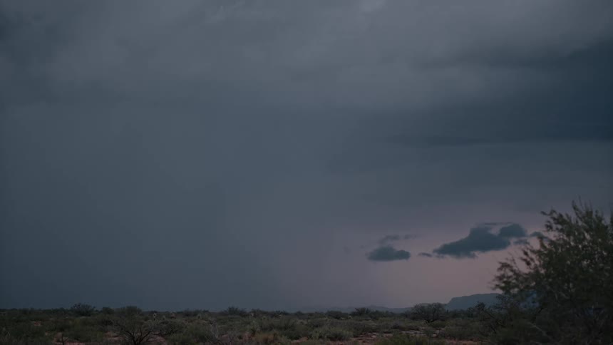Lightening strikes from a cloudy sky