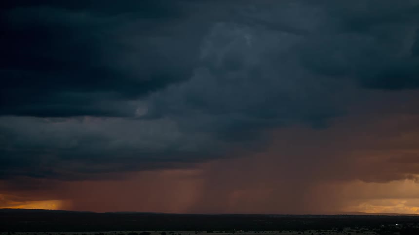 Strong storm with thunder and rain