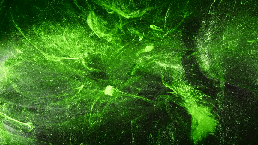 Green abstract glitter liquid