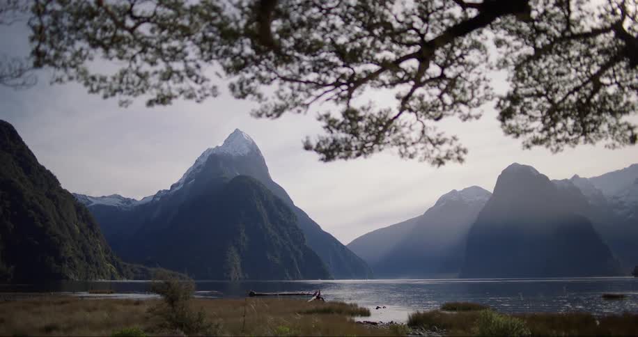 Landscape of mountains close to a river