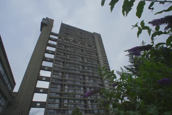 Architecture of Trellick Tower building viewed from the outside