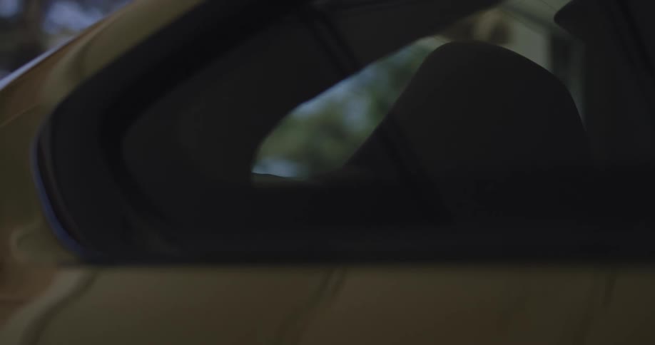Closeup of a gray car window