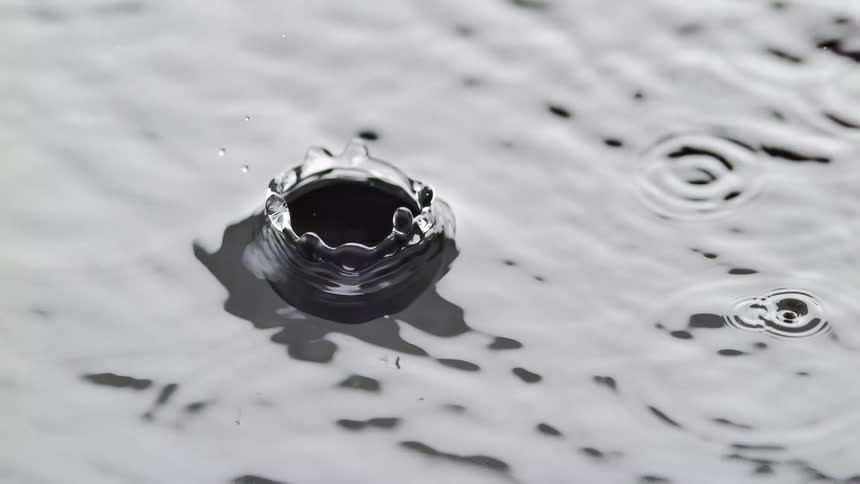 Droplets of water in a river