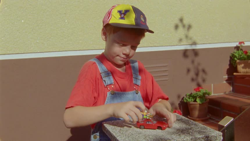 A child plays outside