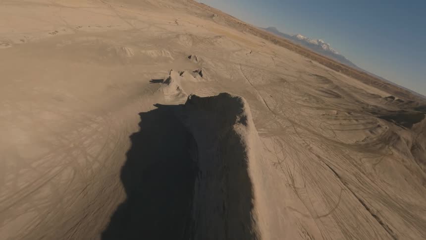 Large dunes are in the desert