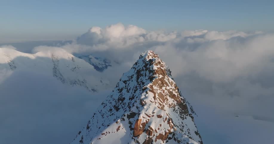 Aerial view of snowcovered mountains