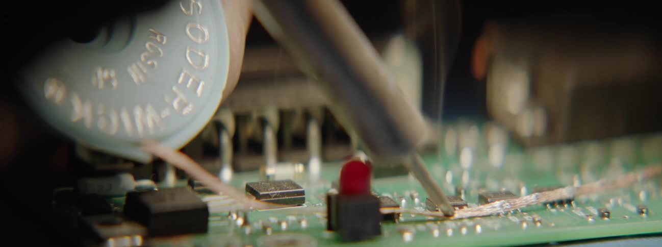 Closeup of a tool on hardware parts