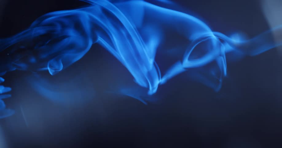 Special effect of abstract blue smoke moving on a black background