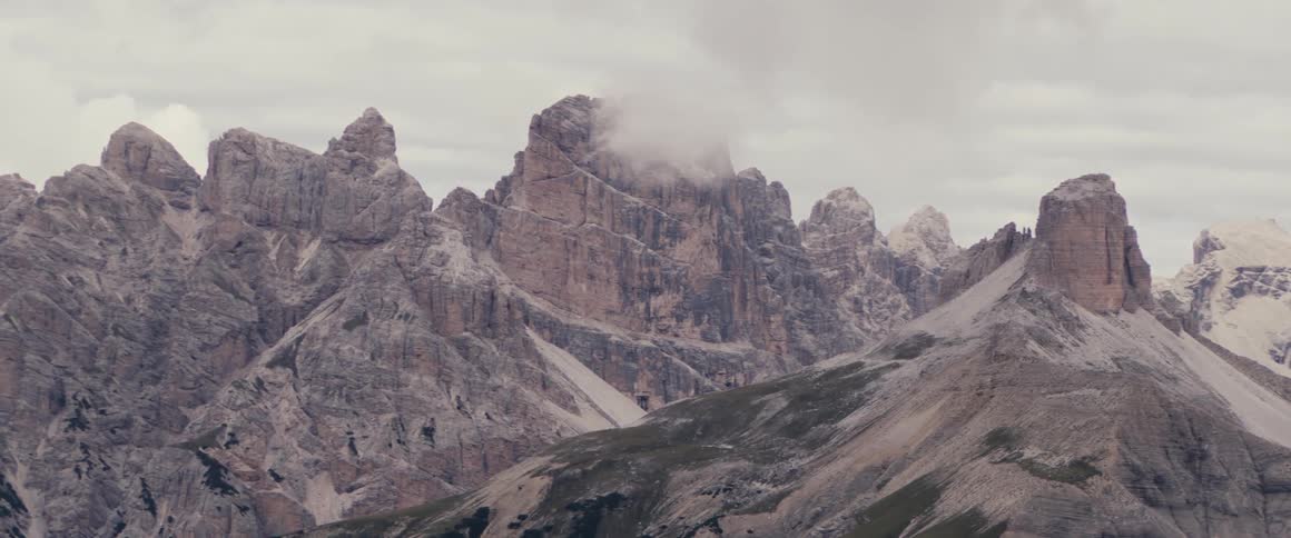 A dusting of snow covers a mountain range