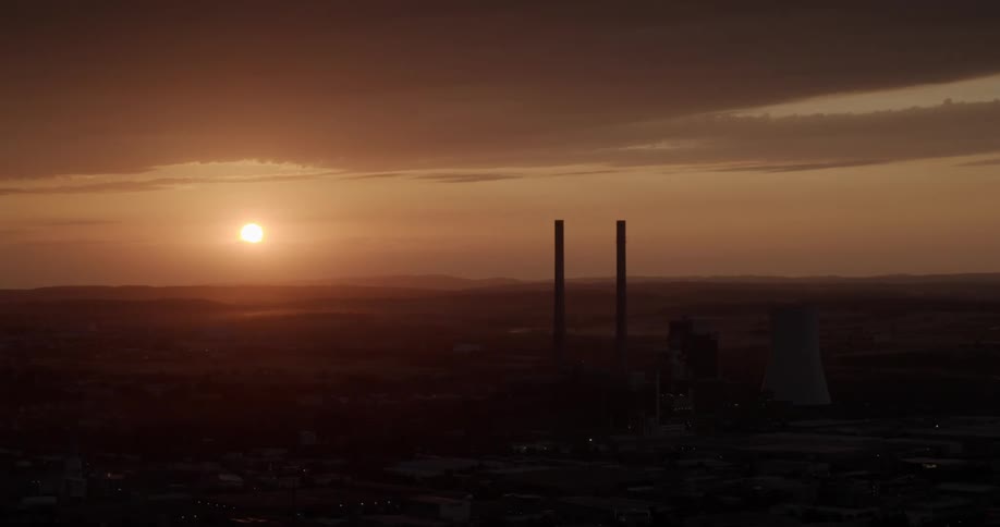 Sunset timelapse Nuclear Plant