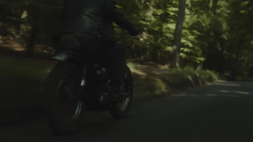 Motorcycle riders speeds on forest road