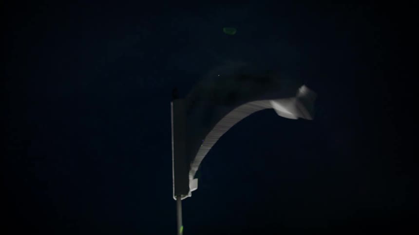Flag with numbers waving in the dark night