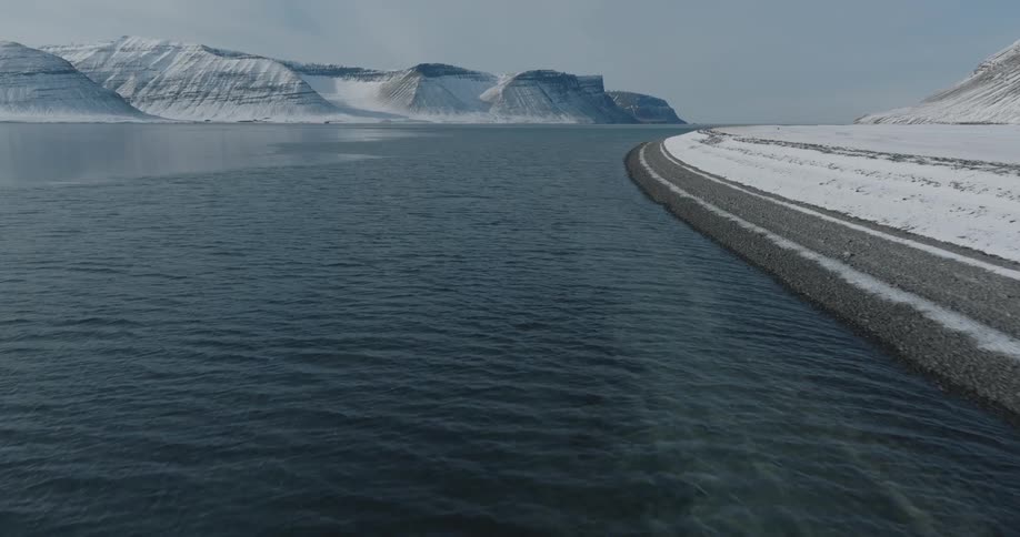 A coastal path at the edge of a glacier