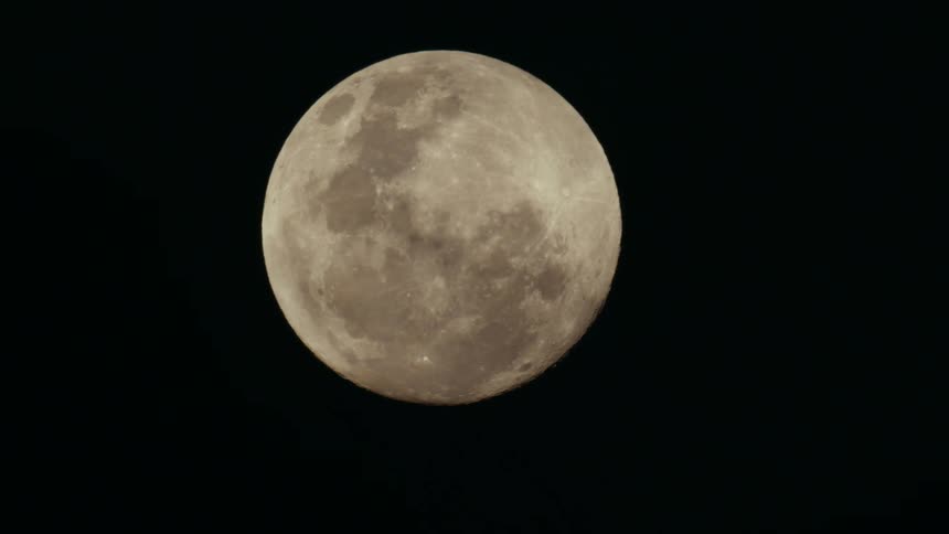 Full moon landscape on a night with a clear sky
