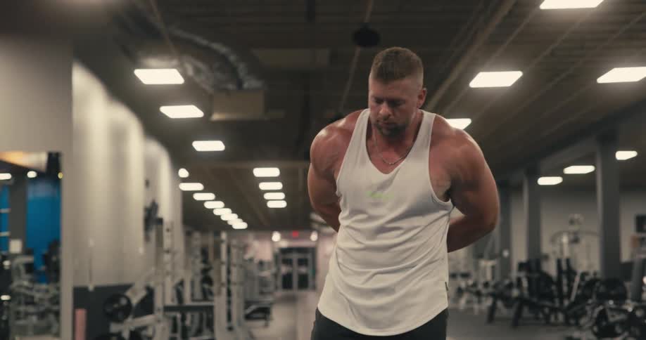 Man doing exercises in a gym
