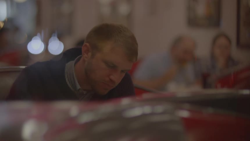 People are inside the diner eating