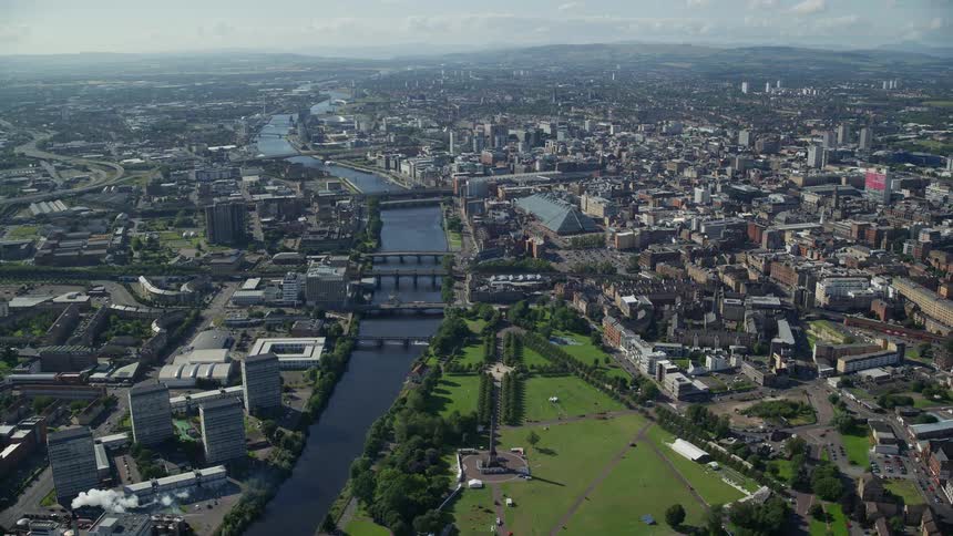 A river runs through the city