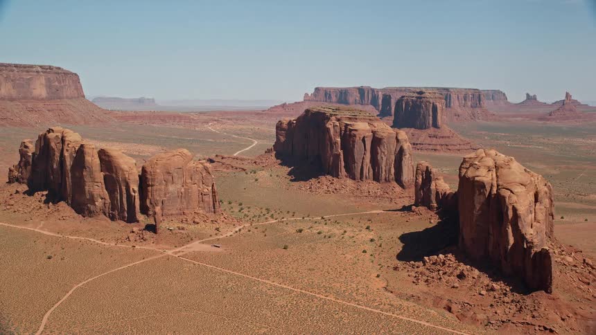 Aerial view of rock formations in the badlands at daytime