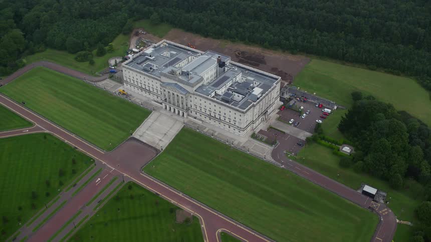 A building is in the middle of the forest