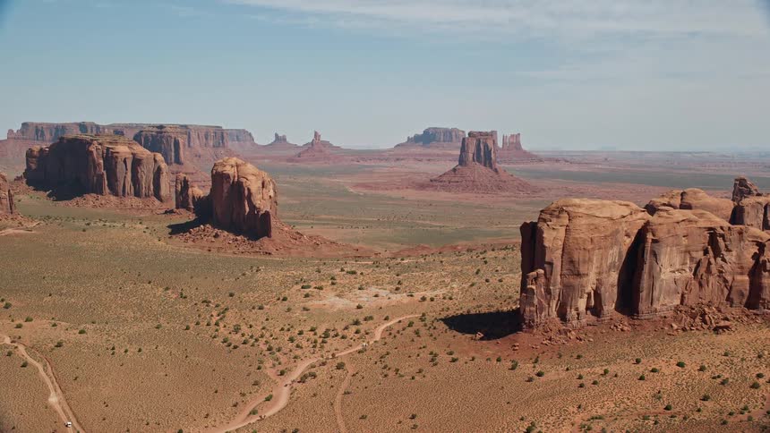 Red rock formations plateaus and mesas