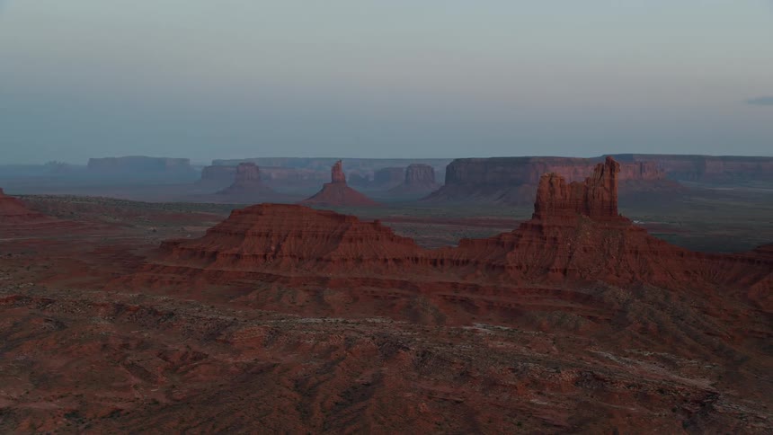 Aerial view of rock formations in the desert