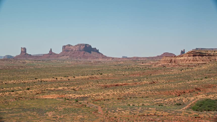 The desert is barren and empty