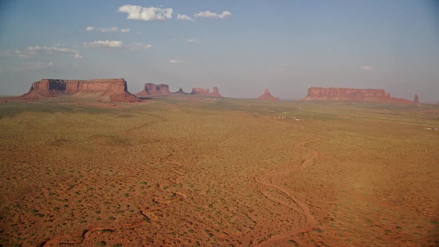 Aerial view of a natural area with canyons