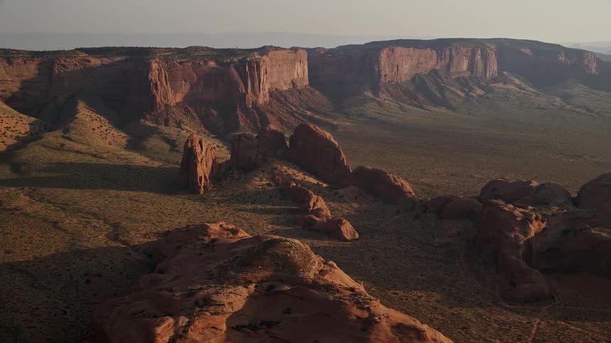 A desert with rocky and high canyon formations